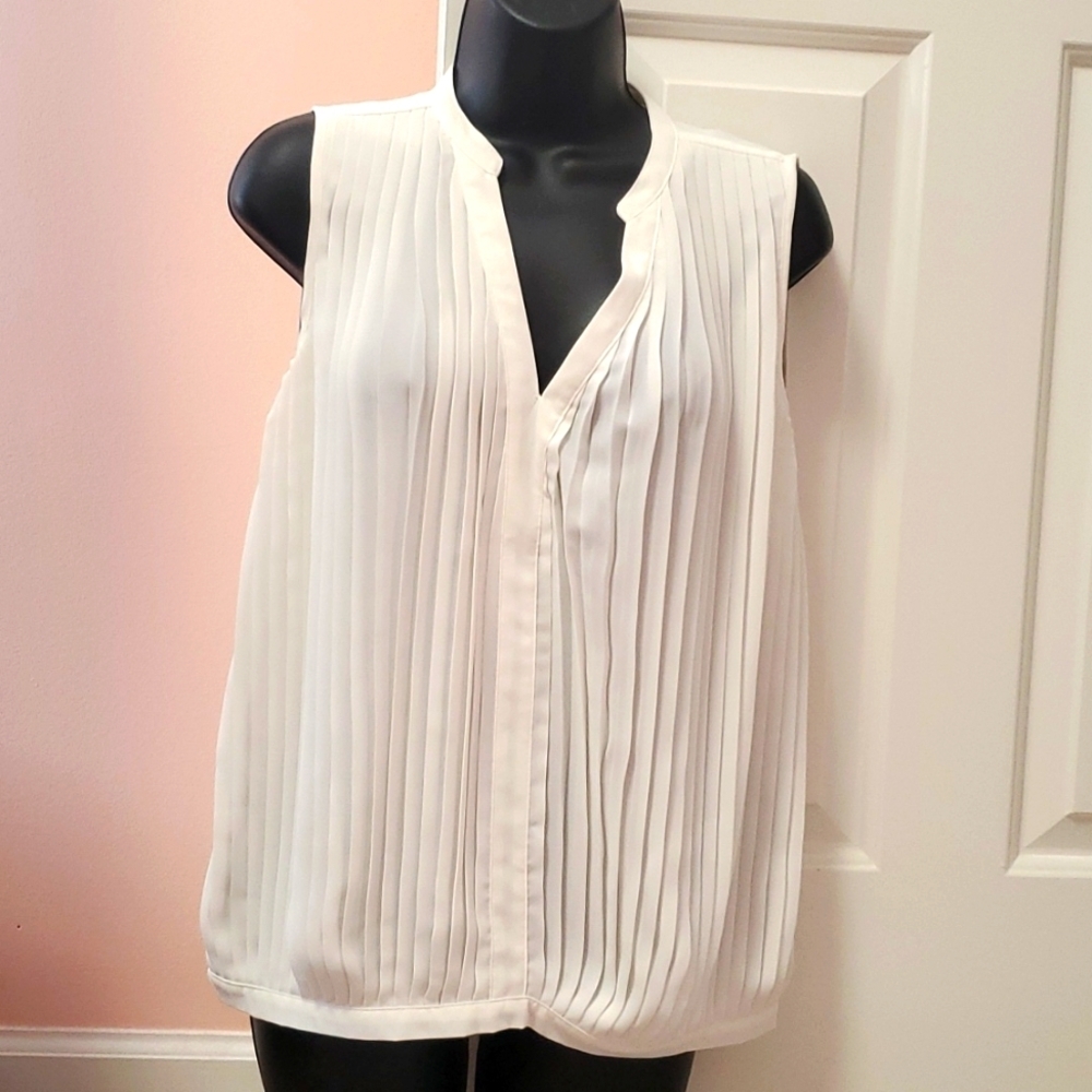 New York & Company Accordion Sheer Top NWT